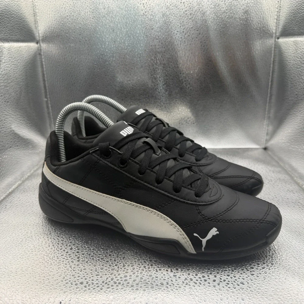 Size 6 Puma Tune Cat‎ 3 Black White Kids Jogging Sneakers Soccer 361208-02